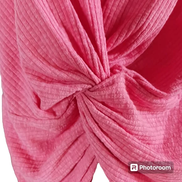 Twist Front Top Short Sl Woman's Plus XXXL Tangerine Color No Boundaries - Picture 5 of 5